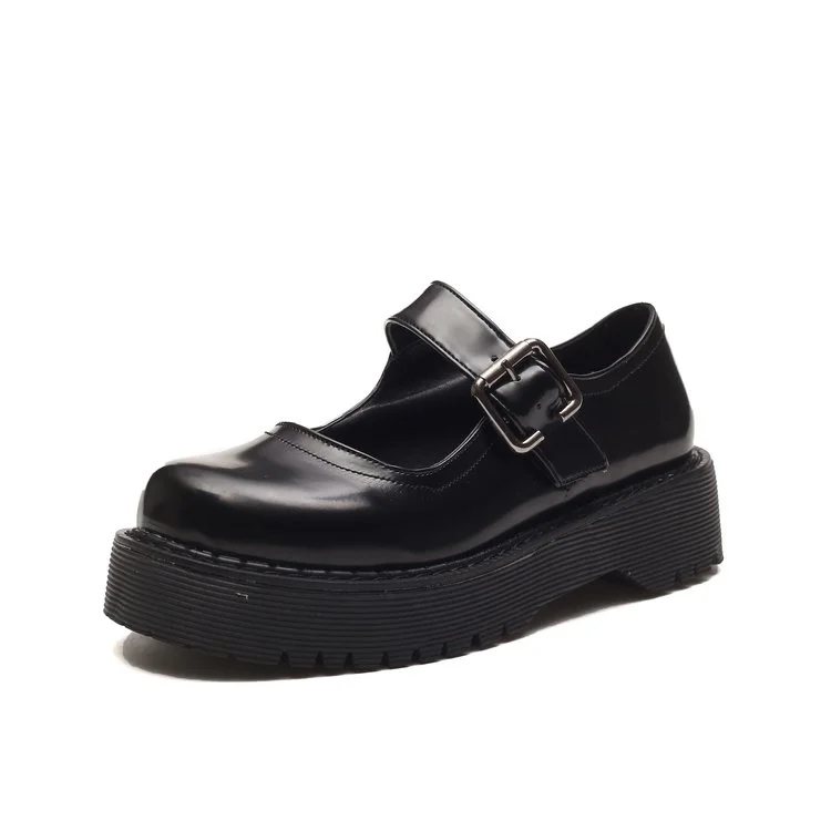 

Patent Leather Mary Jane Shoes for Women 2020 Autumn Chunky Platform Ankle Strap Pumps Woman Thick Bottom Lolita Shoes
