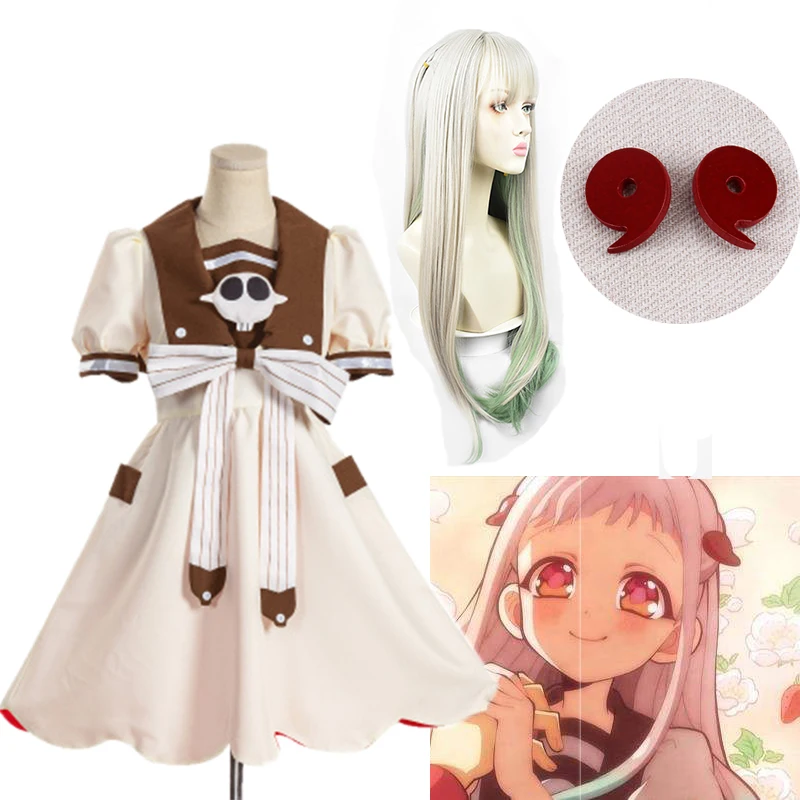 

Toilet-bound Hanako-kun Nene Yashiro Cosplay Costume Dress Headdress Props Anime Wigs Halloween costume for Woman