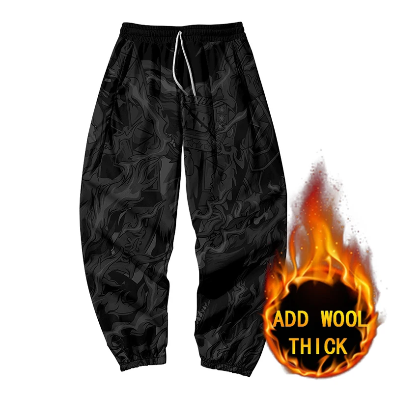 

Новые зимние детские Ципао в китайском леггинсы в стиле хип-хоп черные брюки-карго Джоггеры мужские треники человек брюки 9-точечная пламен...