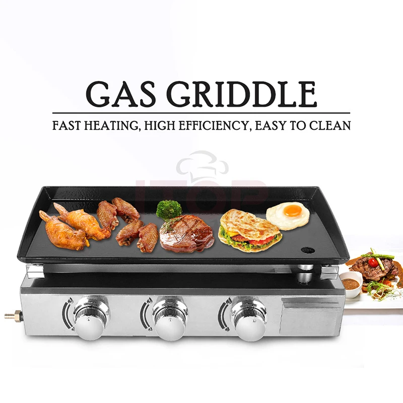 

Барбекю-гриль с 3 ГОРЕЛКАМИ, коммерческое бытовое оборудование Teppanyaki, гриль из нержавеющей стали для кемпинга и пикника