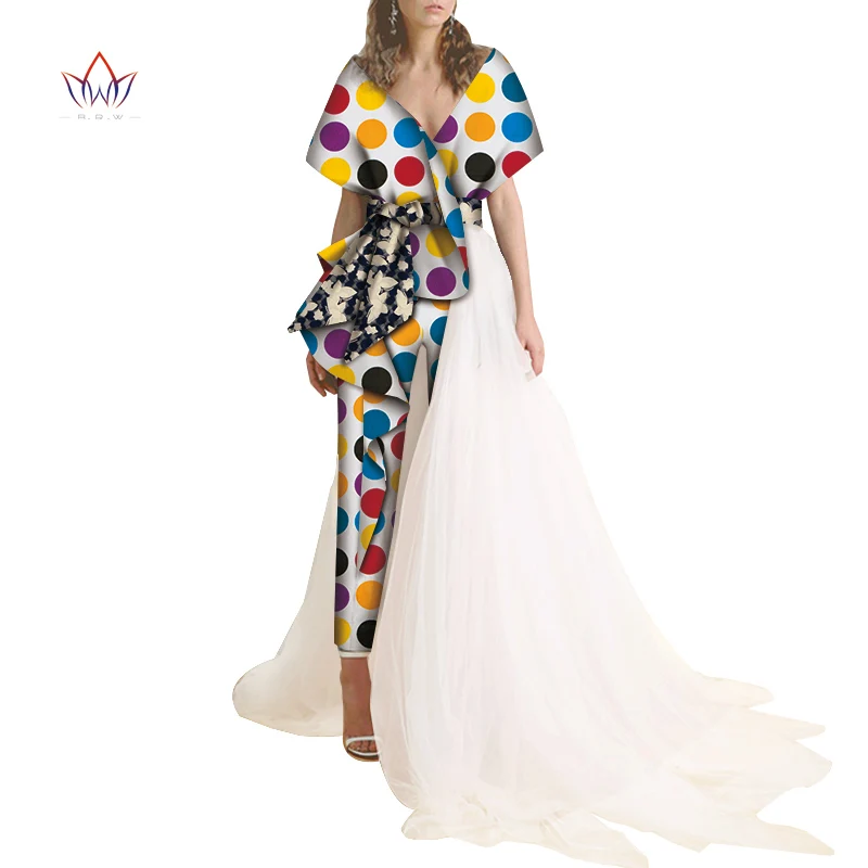 Africa 2 Piece Women Set Autumn Work Wear Short Sleeve Blazers Pencil Pants Suit Two Piece Set Party Lady Outfits WY5961