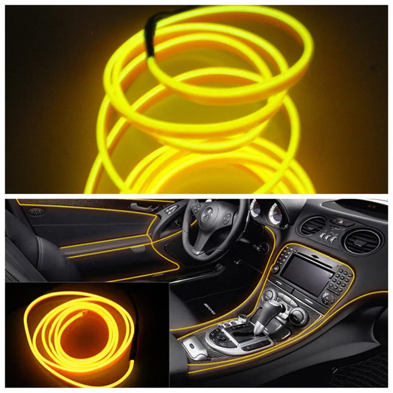 

1M Car Styling Ambient Light Interior Decoration Light EL Wire Easy Sew Flexible Led Neon Strip 12V Inverter Driver LED toys