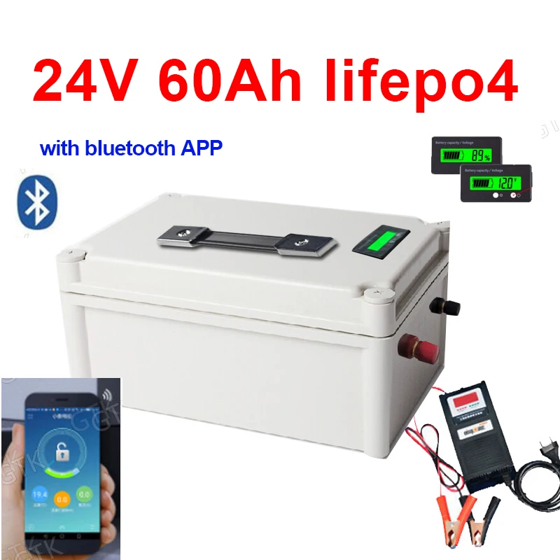 ГТК 24V 60AH lifepo4 литиевая батарея с bluetooth APP глубокие циклы для 1200 Вт машина гольфа