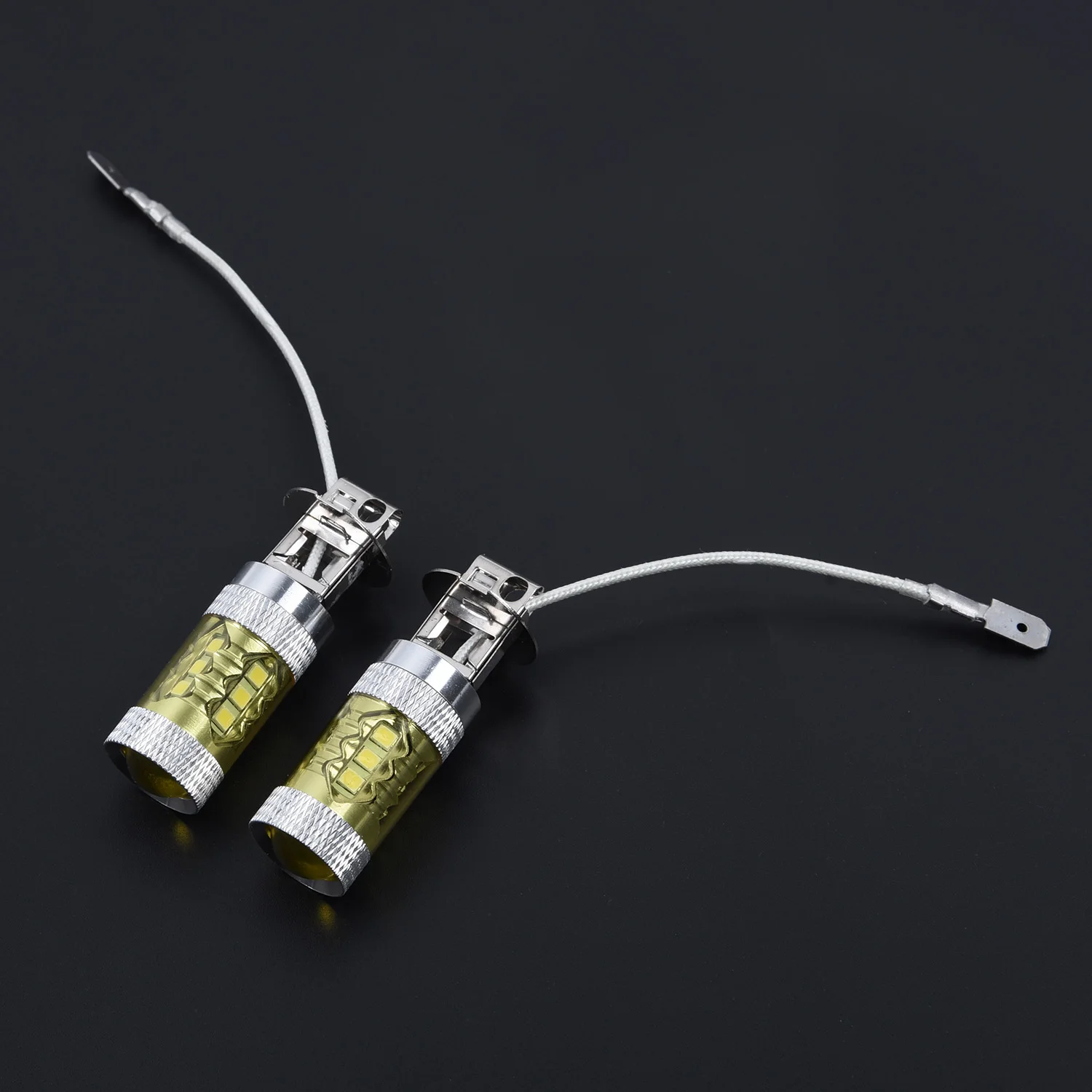 2 шт набор 12-24V H3 80W 16 SMD СВЕТОДИОДНЫЙ Автомобильный противотуманный светильник желтый высокой мощности грузовик