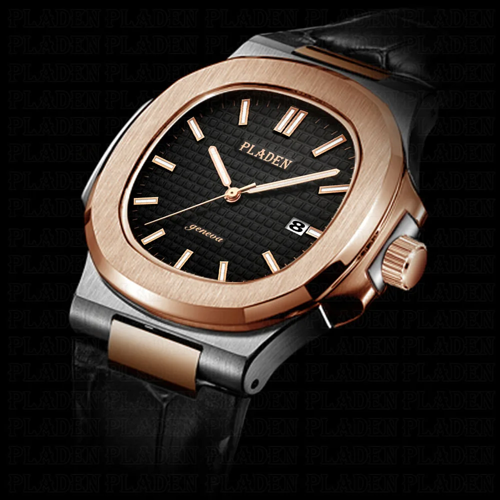 PLADEN дорогие часы Для мужчин s 2019 вакуумное покрытие с ионным напылением из