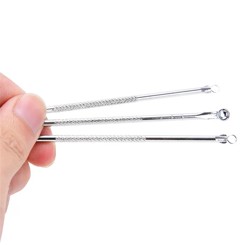3 Pcs/Set Blackhead Extractor Acne Blemish Extractor Remover Stainless steel Black Head Pimples Acne Needle Tool Face Care Tool