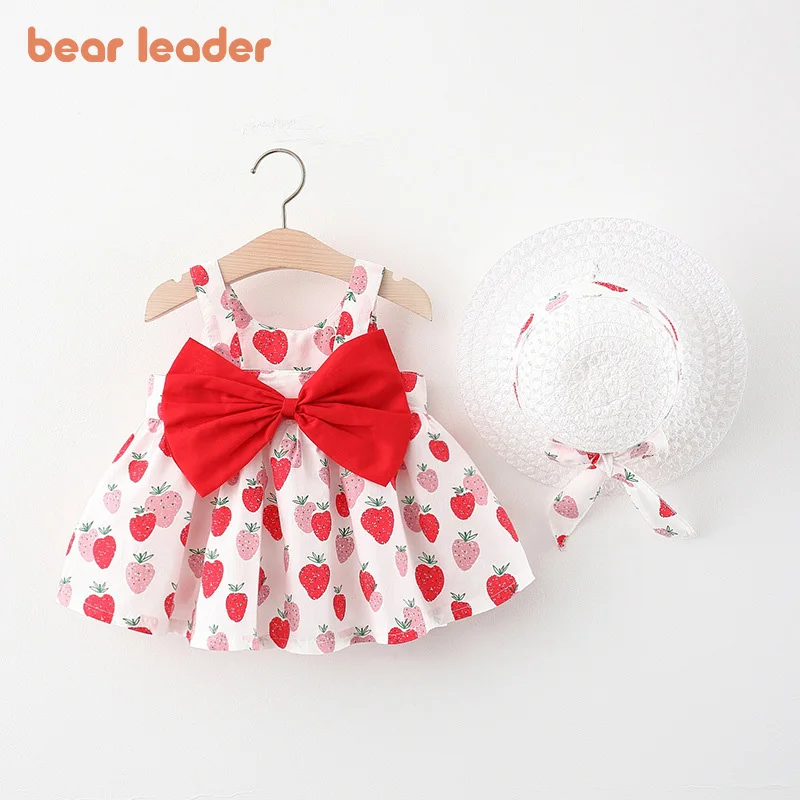 Bear Leader/платья для новорожденных Новинка 2021 года Платья с вишенками малышей Милые
