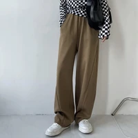 autumn 2021 new wide leg drag knitted loose elastic waist casual korean womens pants woman pants