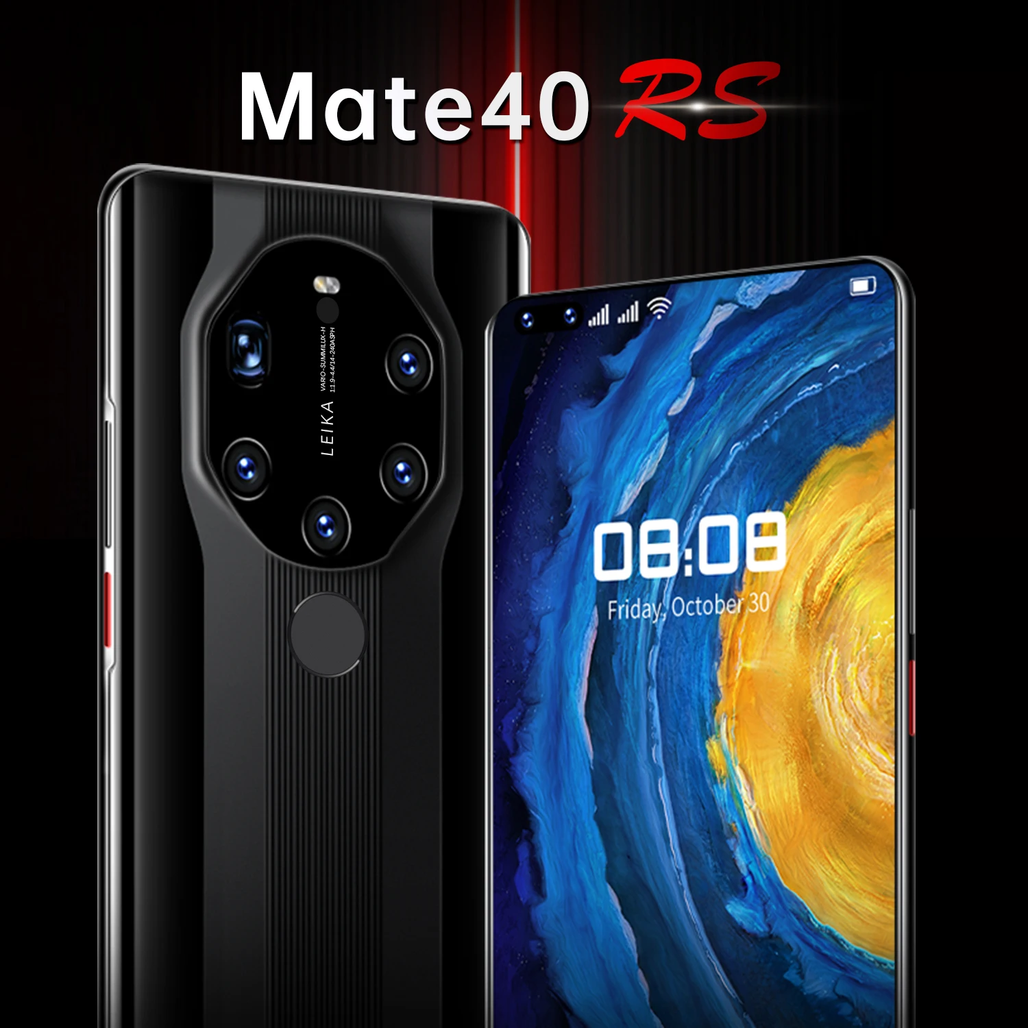 

Mate40RS 7.3 Inch Big Screen 5G 24+50MP 6800mAh 8+512GB Smartphones Black White Face Unlock Andriod 11 Mobile Phone MTK6889