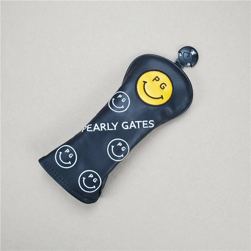 PG Smilling Face Golf Woods Headcovers Covers For Driver Fairway Hybrid 135UT Clubs Set Heads PU Leather Unisex | Спорт и