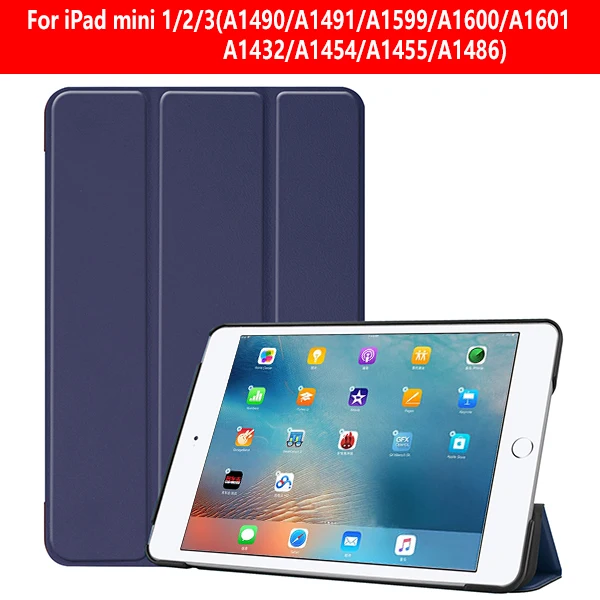 IPADMINI123 KST DBU Чехол для iPad Mini 1 2 3 из искусственной кожи силиконовый чехол для планшета для iPad Mini 4 5 трехслойный чехол-подставка для сна - Цвет: IPADMINI123 KST DBU