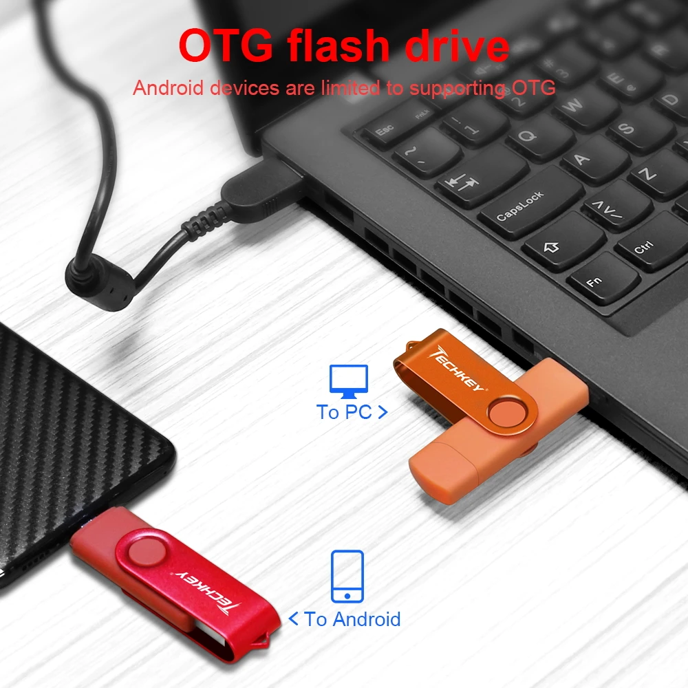 Techkey OTG флеш-накопитель 8 ГБ 16 32 2 0 otg memoey stick Настройка логотипа pc loptop phone cel usb флешка
