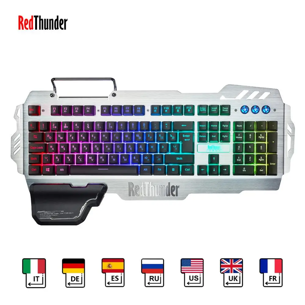 Проводная игровая клавиатура RedThunder K900 RGB с подсветкой 25 клавиш, эргономичная клавиатура с защитой от привидения для настольных игр и набора текста