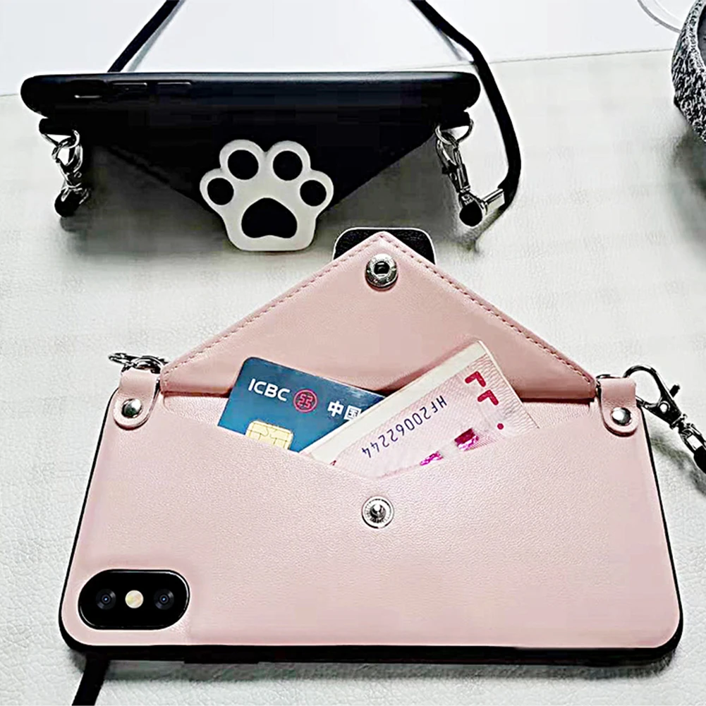 Кошелек держатель для карт ремешок чехол для iPhone 11 Pro Max кожа ТПУ сумка на плечо чехол подставка для iPhone XS MAX XR X 7 8 Plus