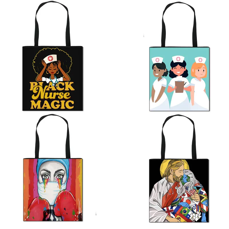 

Angel In White Nurse Doctor Print handbag Ladies Hospital Tote Bags Women High-capacity Bag Women Bags Gift