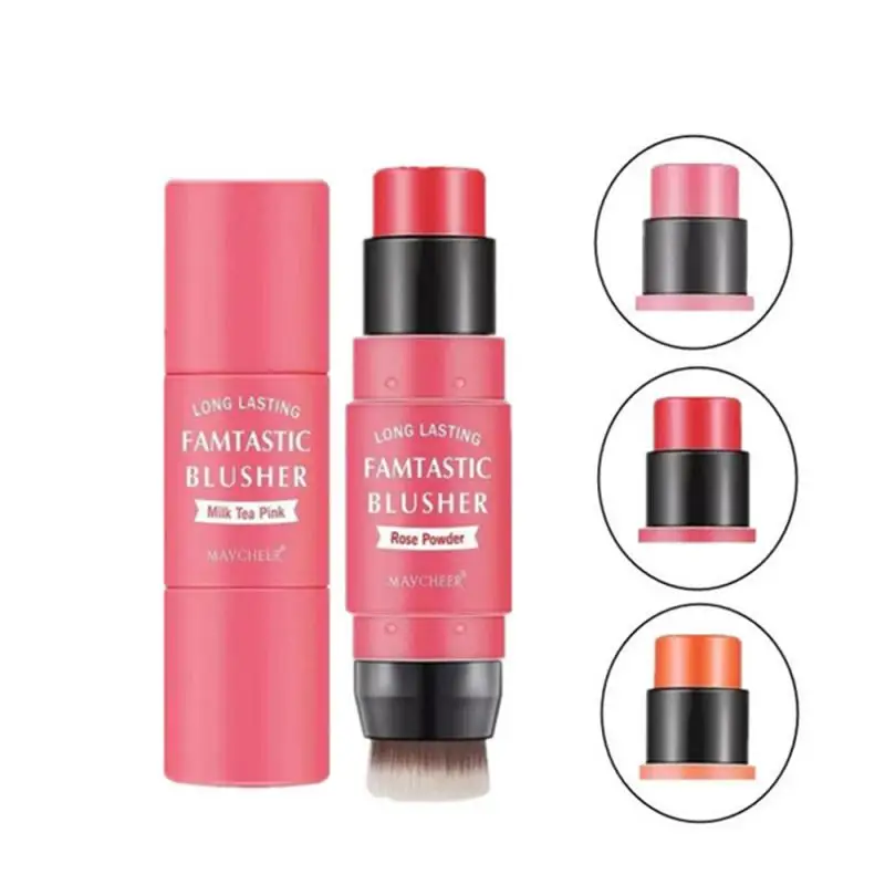 1pcs Blusher Stick Double Head Natural Waterproof Long Lasting Facial Contour Cream Rouge Cheek Makeup Cosmetics TSLM2 | Красота и