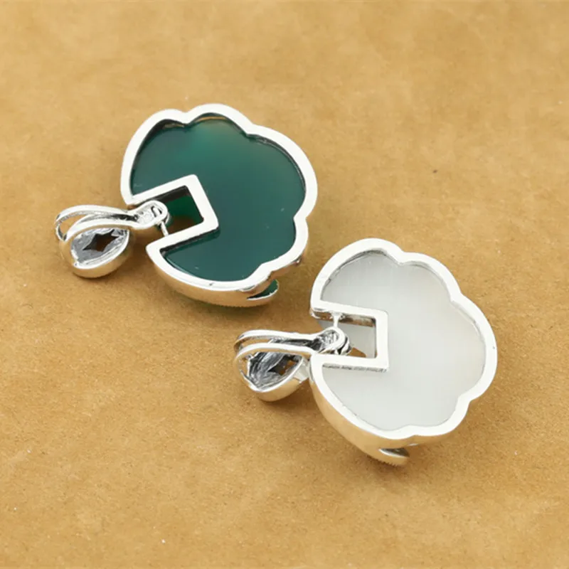 Мужские и женские ювелирные изделия в стиле ретро из тайского серебра с зеленым