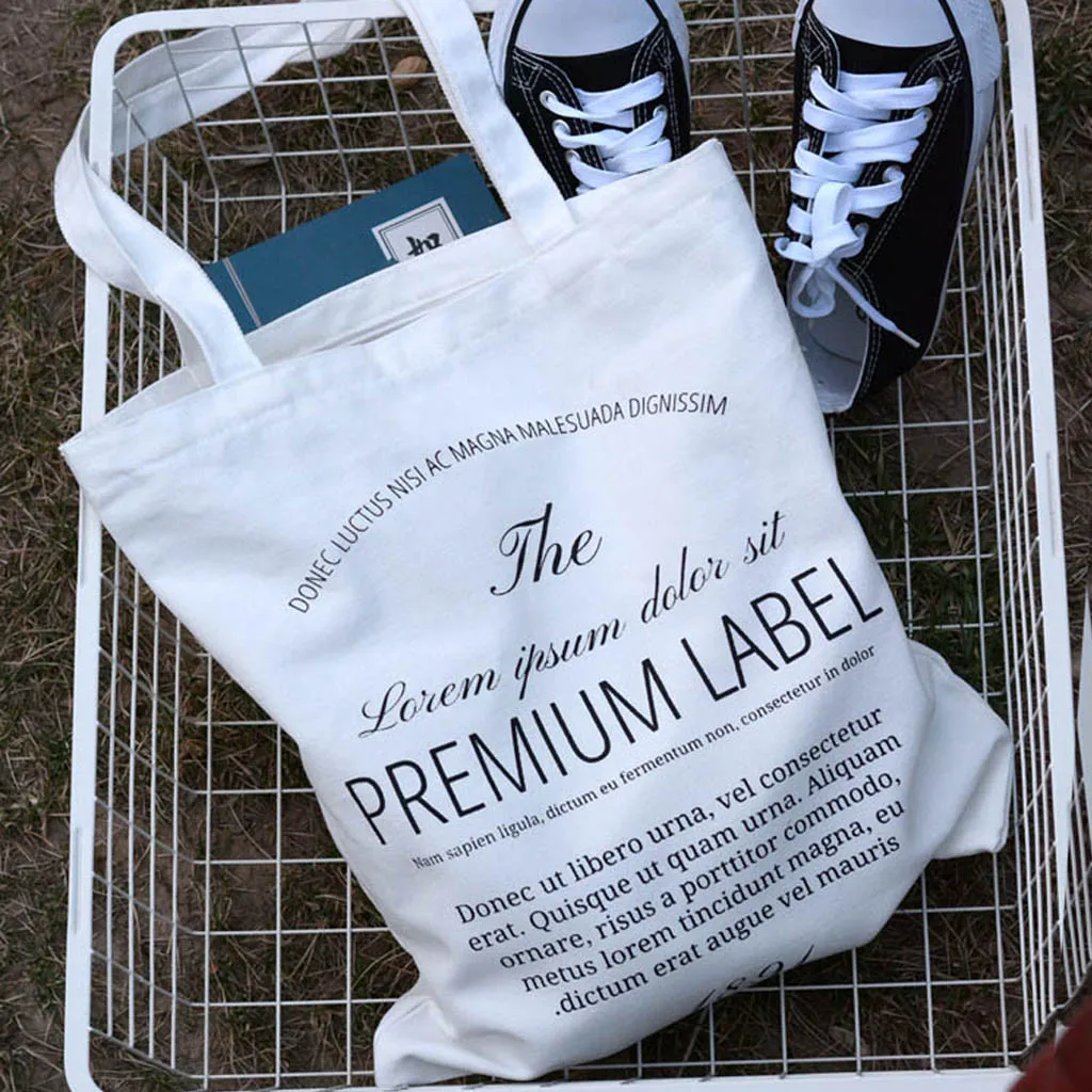 Сумка женская холщовая с надписью модный мессенджер на плечо вместительный тоут