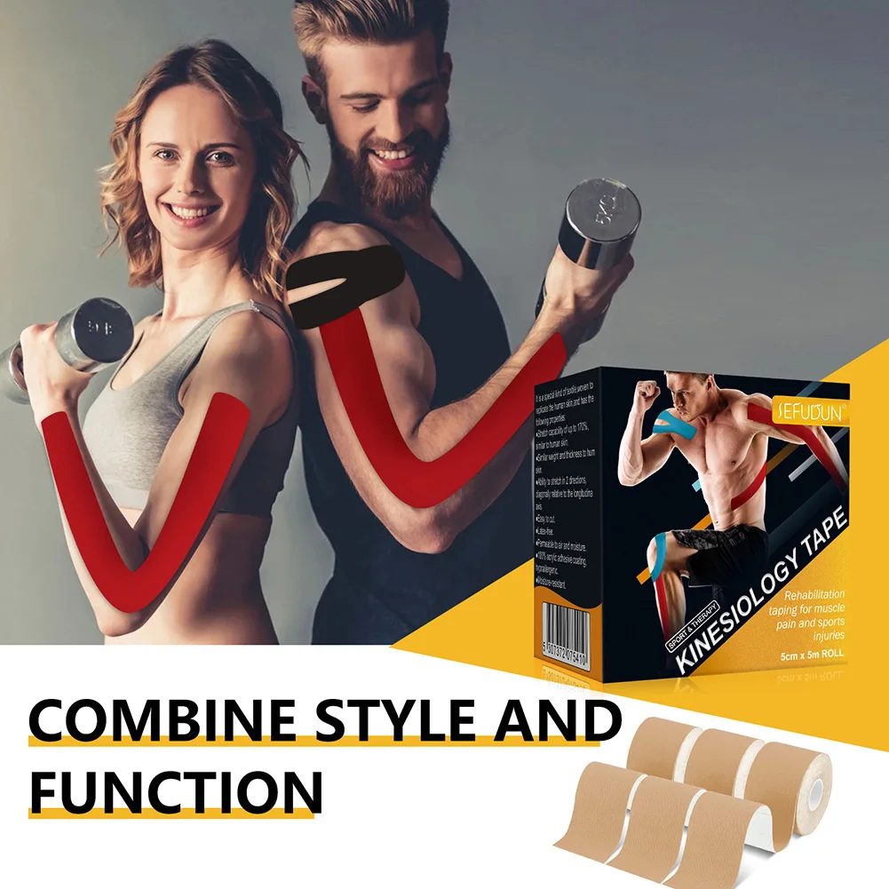 

5M Kinesiology Tape Elastic Self-Adhesive Bandage Knee Pads Muscle Pain Relief Fitness Gym Exercise Bandage Tape Tennis Running
