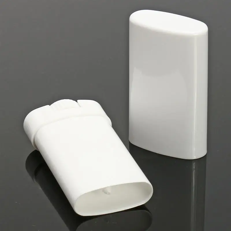 

10pcs 15ml/15g Empty Oval Lipstick Lip Balm Tube Plastic White Solid Perfume Deodorant Containers Portable Makeup Tubes Lipstick
