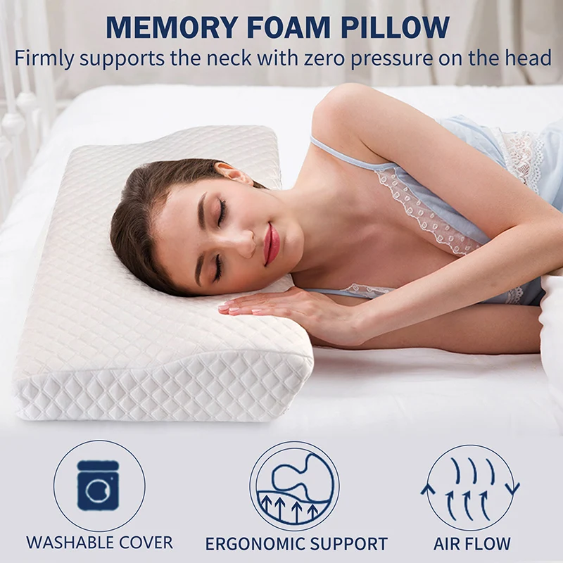

Power Of Nature Neck Pillow Memory Foam Orthopedic Cervical Home Bedding Pillows For Sleeping Tencel Butterfly Pillow