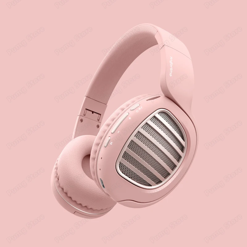 HIFI беспроводные наушники Bluetooth гарнитура складная стерео Поддержка TF FM AUX Спортивная игровая гарнитура с микрофоном для музыки PUBG - Цвет: PINK