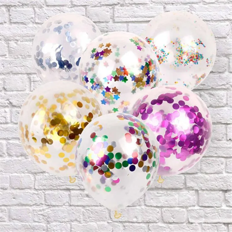 

100Pcs Balloon Accessories Wedding Holiday Decoration Magic Bubble Balloon 12 Inch Sequin Confetti Paper Transparent Latex Ballo