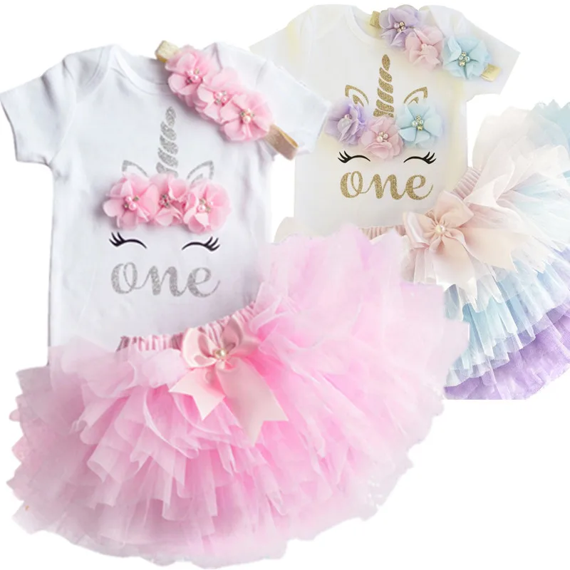 

Фатиновое платье-пачка для маленьких девочек на 1-й день рождения, наряды, летняя вечерние чная одежда с единорогом, Одежда для младенцев, од...