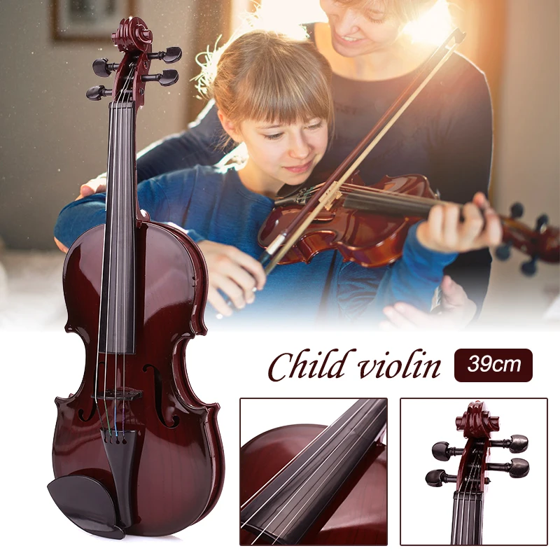 

39CM Studnets Acoustic Violin Playing Musical Instruments Durable Kids Violin Children Black Practical Toys Children'S Violin