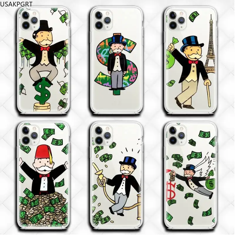 

Popular game Monopoly Phone Case clear for iphone 12 11 Pro max mini XS 8 7 6 6S Plus X 5S SE 2020 XR cover