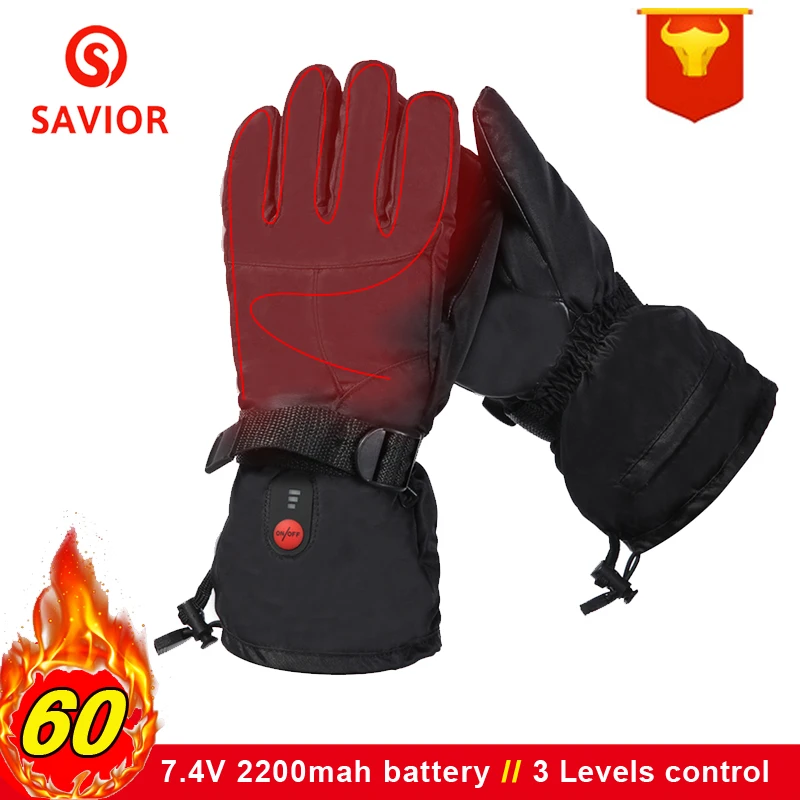 Перчатки для зимних лыж перчатки с перезаряжаемой литий ионной батареей и