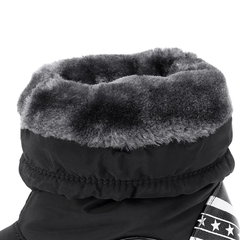 Большие размеры женские зимние сапоги обувь на платформе до середины икры теплые