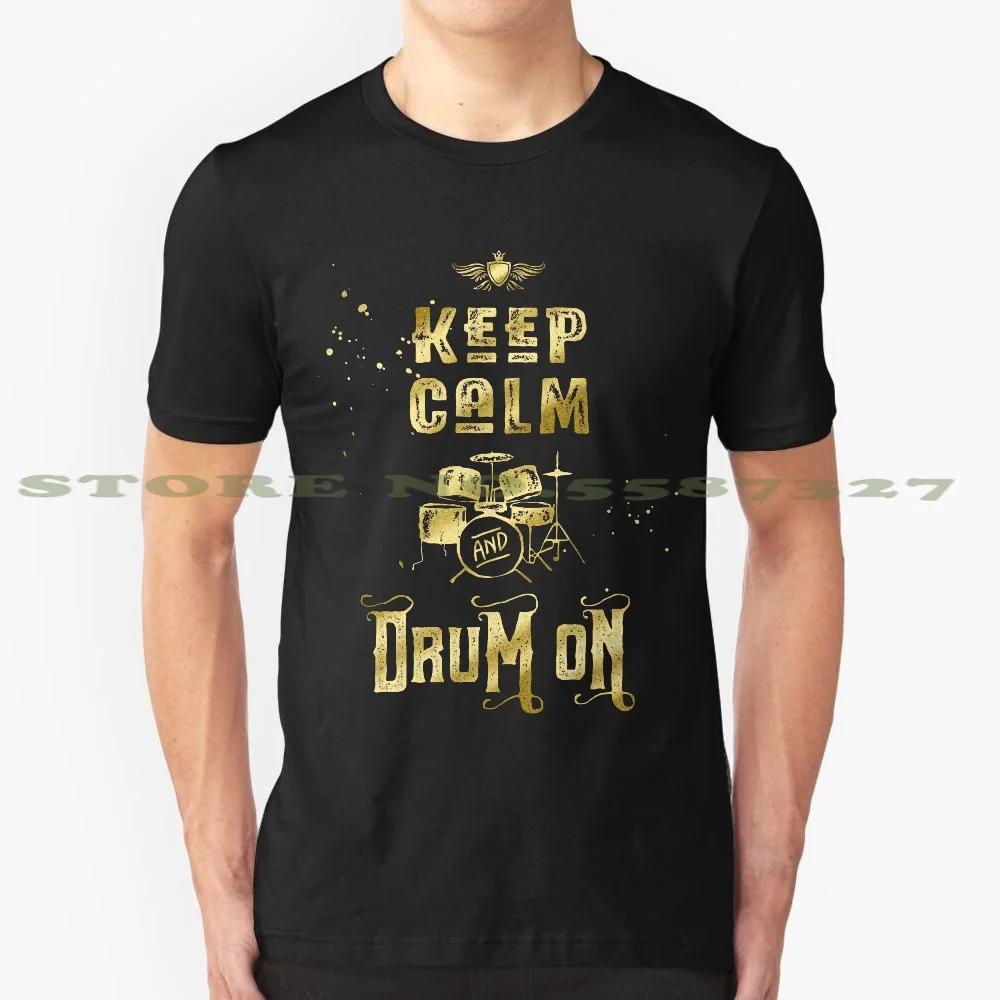 Надпись Keep Calm And battery On Gold Glitter Grunge Graphic забавная женская футболка с надписью