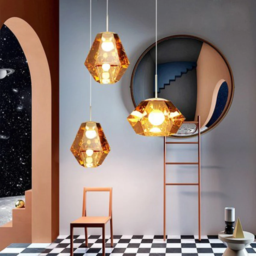 

Современный Алмазный светодиодный подвесной светильник s Art домашний Декор Светильник Гостиная Ресторан спальня подвесной светильник кухня подвесной светильник