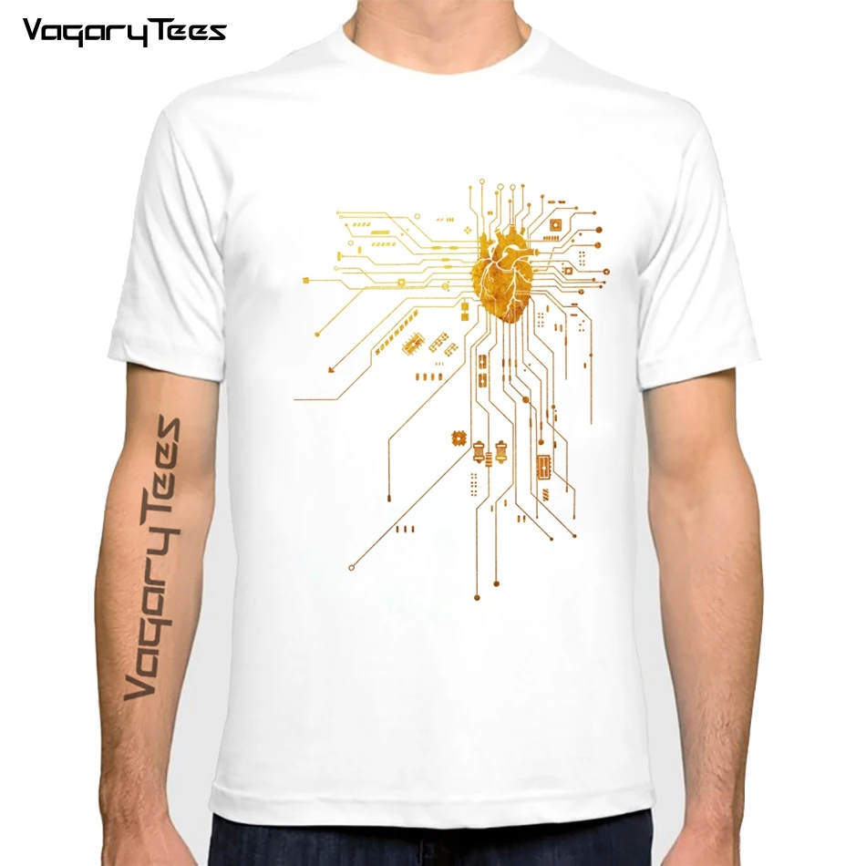 Computer CPU Core Heart support life T-Shirt Men's GEEK Nerd Freak Hacker PC Gamer Tee Summer Short Sleeve T Shirt