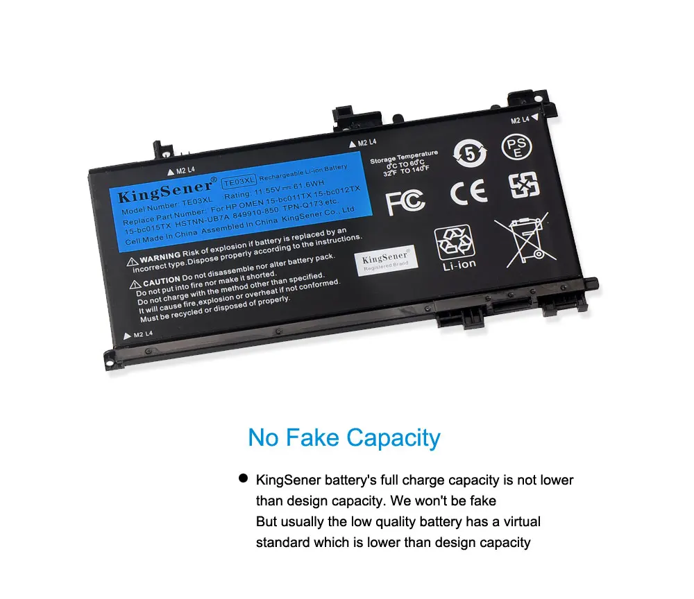 Фото Аккумулятор KingSener TE03XL для ноутбука HP OMEN 15-bc011TX 15-bc012TX 15-bc013TX 15-AX015TX AX017TX TPN-Q173 849910-850 №2