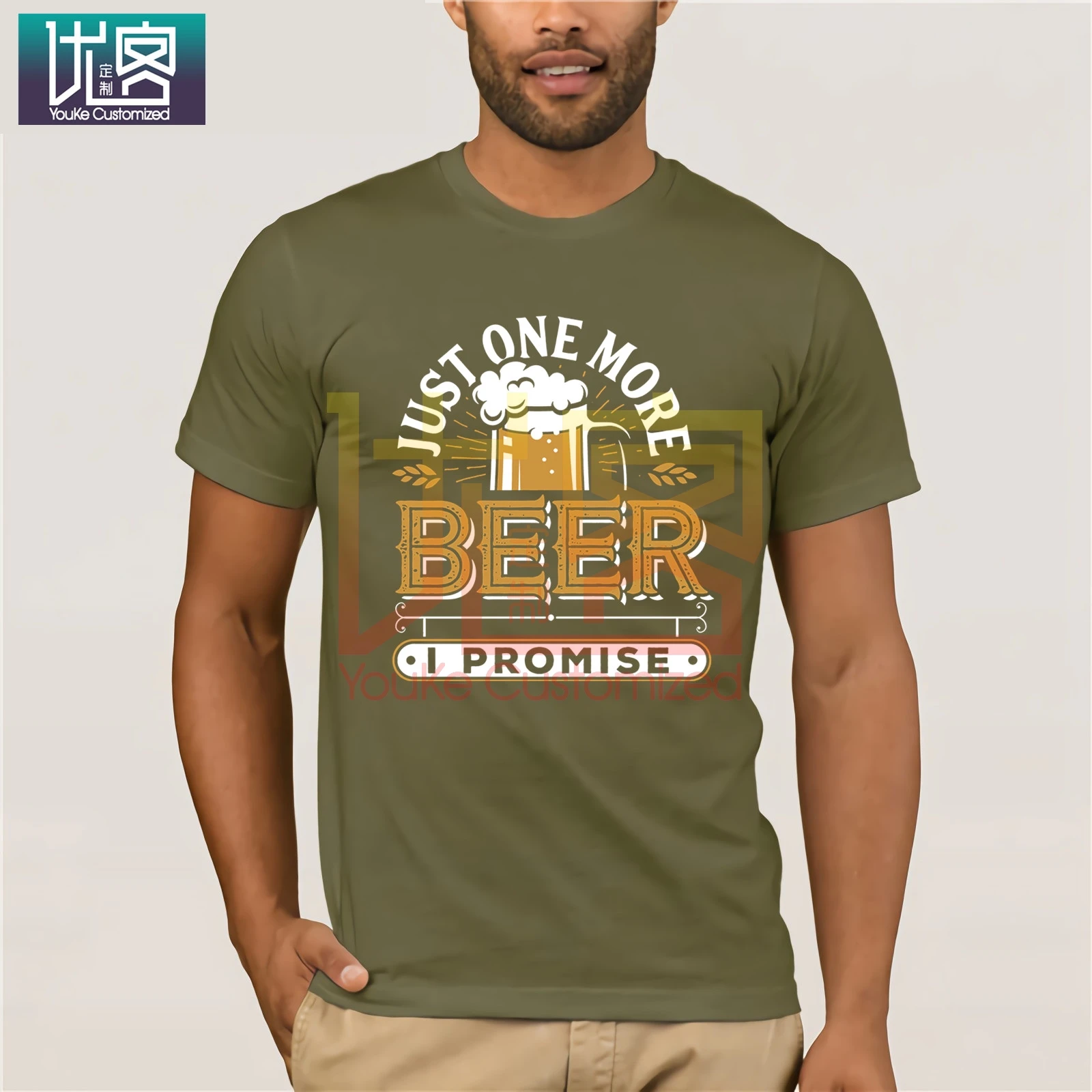 Крутая футболка JusT-One More Beer I Promise мужские футболки Harajuku забавная Мужская с