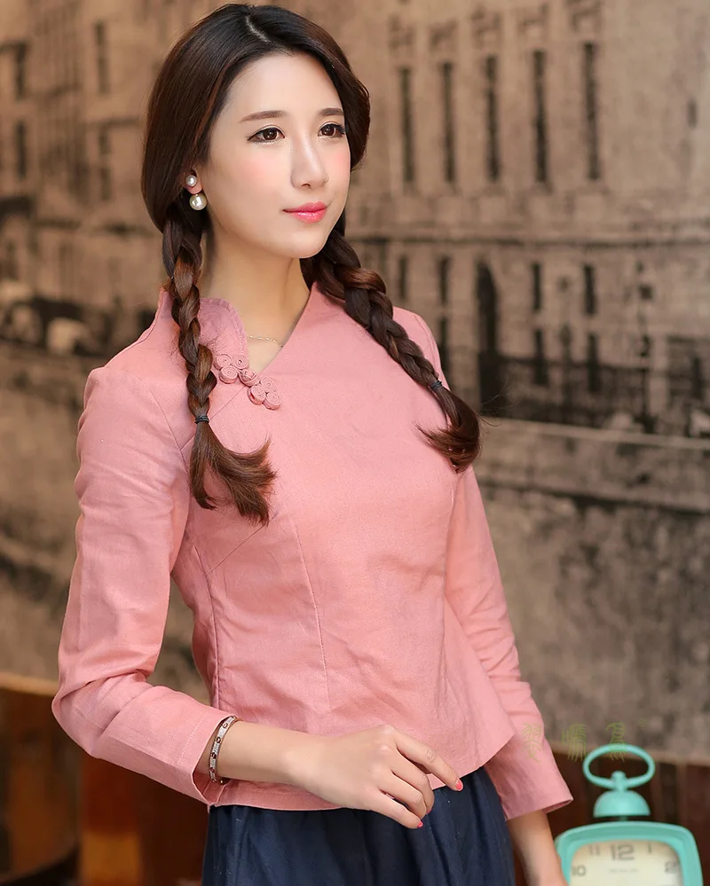 Китайская одежда топ в традиционном стиле Ципао винтажный Модный жаккардовый