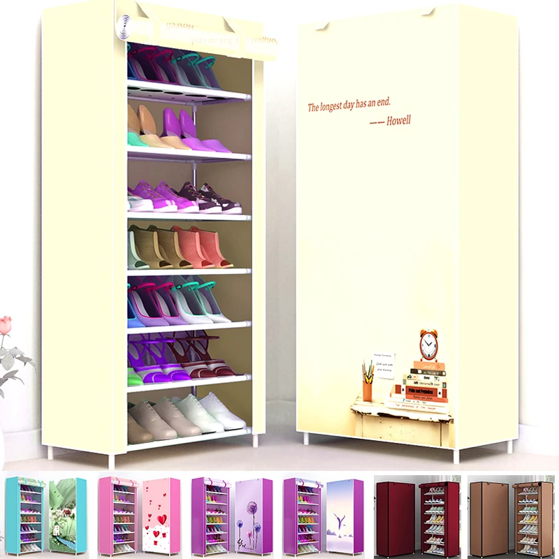 3-5 слоев нетканый стеллаж для обуви ткань для гостиной пылезащитный шкаф Органайзер держатель DIY Складная Подставка Полка для обуви от AliExpress WW