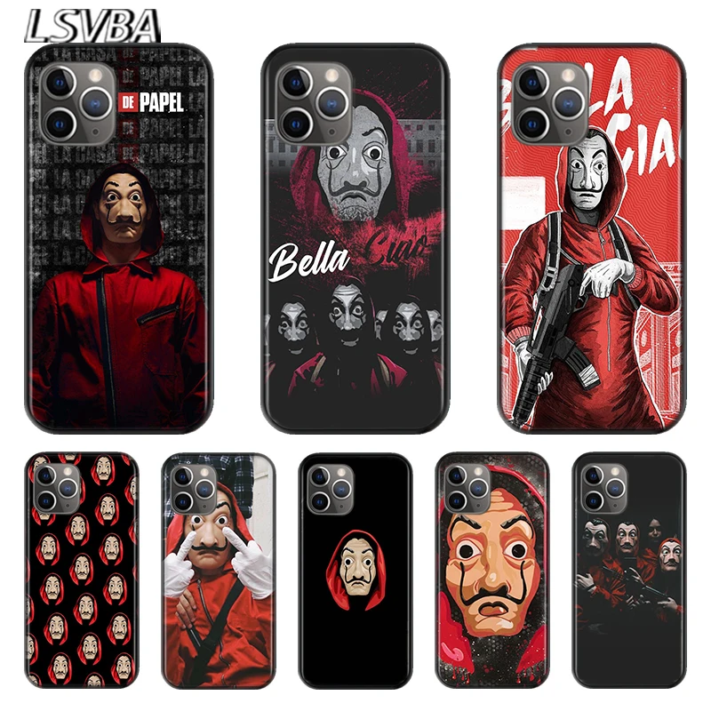 

Spain TV Money Heist House For Apple iPhone 12 11 XS Pro Max Mini XR X 8 7 6 6S Plus 5 SE 2020 Black Silicone Cover Phone Case
