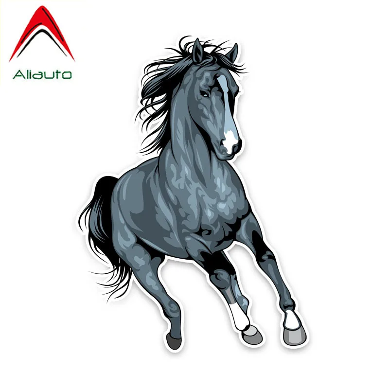 

Автомобильная наклейка Aliauto, популярная животная бегущая лошадь, ПВХ водонепроницаемая Солнцезащитная наклейка, наклейка на телефон, 11 см * ...