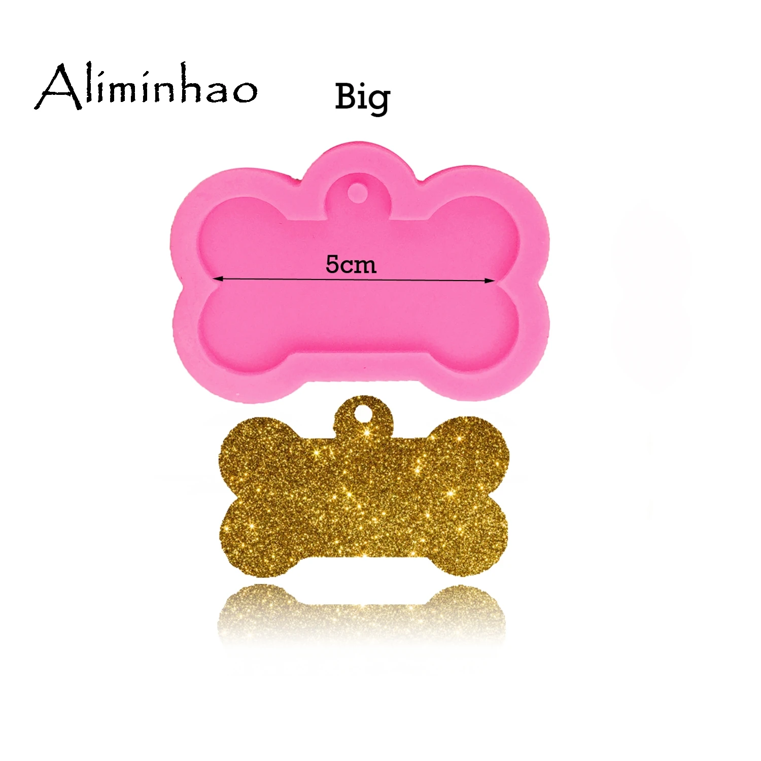 1Pc Pink Big DY0061 блестящая форма кость собаки силиконовая форма для брелка подвеска формы подходит для глины DIY эпоксидная смола для изготовления ювелирных изделий Смола плесень - Цвет: 1Pc Pink Big