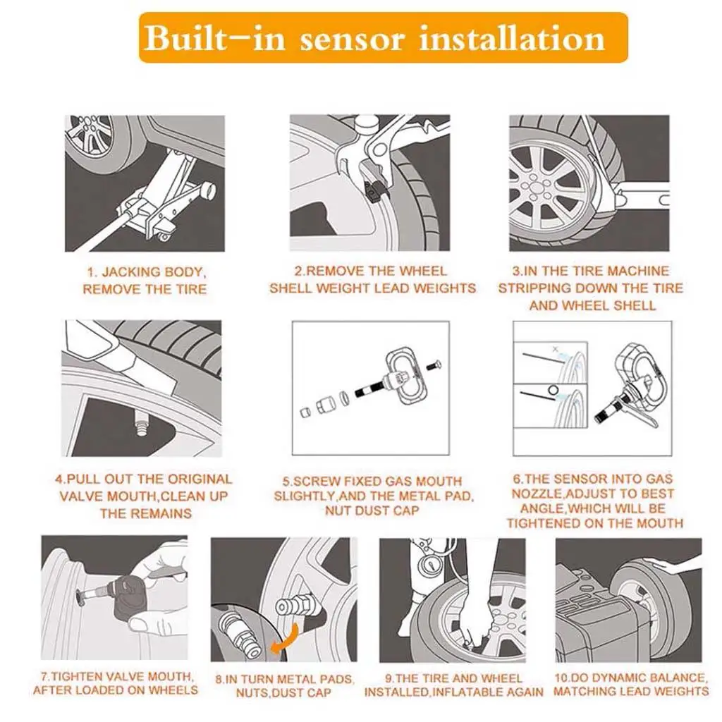 

Wireless Tire Pressure Monitor 4 External Sensors For Android GPS Navigation