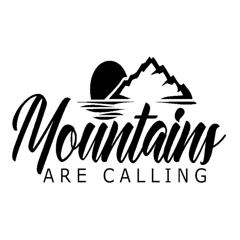 

Car Sticker Personalized Mountain ARE CALLING Red Sun Go Home Vinyl Car Sticker Vivid Window Decal Black Silk/White, 18cm*11cm