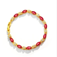 women fashion gold bracelet color ruby crystal adjustable bracelet girl not to lose color student bracelet