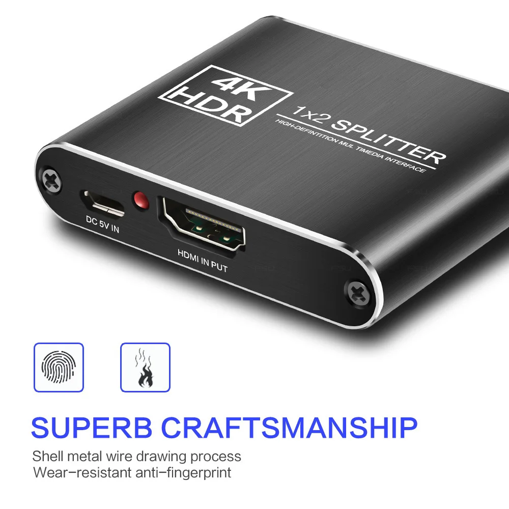 HDCP 4K HDMI совместимый разделитель Full HD видео адаптер 1x2 разделение 1 вход 2 выхода