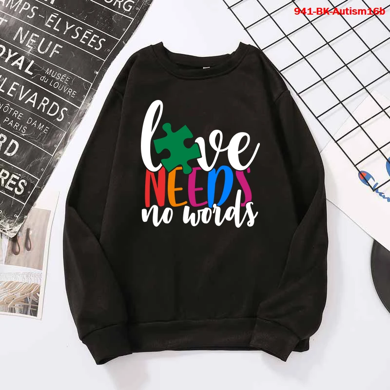 

Autism Hoodie Love Heart Mom Unbreakable Ladies Women Pullover Sweatshirts Harajuku Autism Seeing The World Differently Pullover