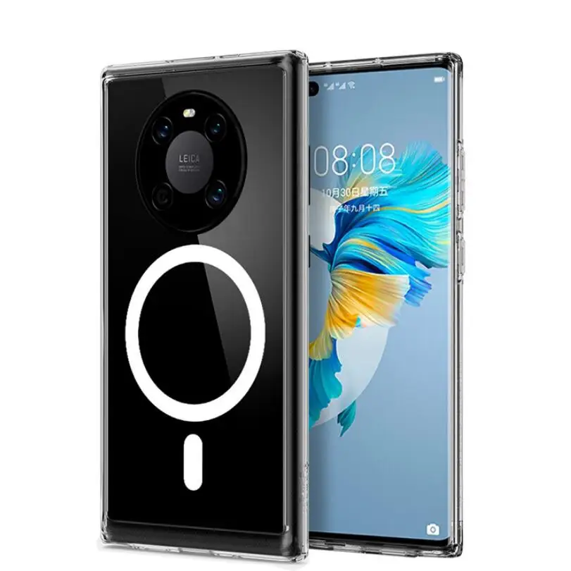 

Transparent Magsafe Case for Huawei Mate30 pro Mate40 Pro P30 Pro P40 Pro Magsafing Wireless Charger Phone Shell Back Cover