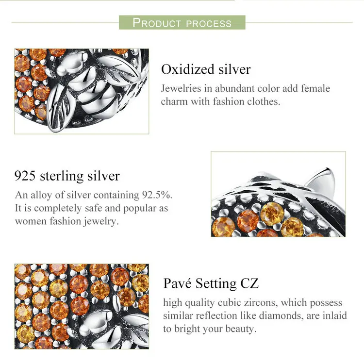 925 sterling silver bee nest round zircon charm fit bangle bracelet beads for women wedding fashion original jewelry gift | Украшения и