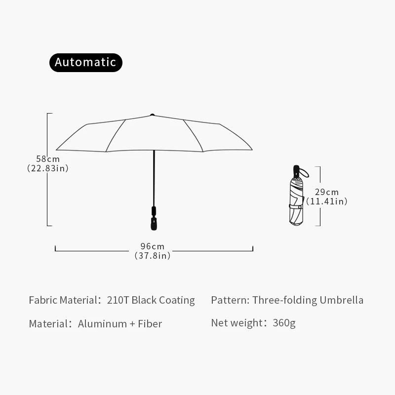 

automatico da donna di alta qualita ombrello a tre pieghe ombrello antivento in puro colore ombrello impermeabile femminile
